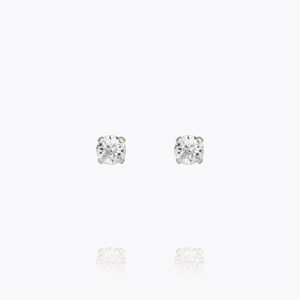 Mini Stud Earrings Rhodium