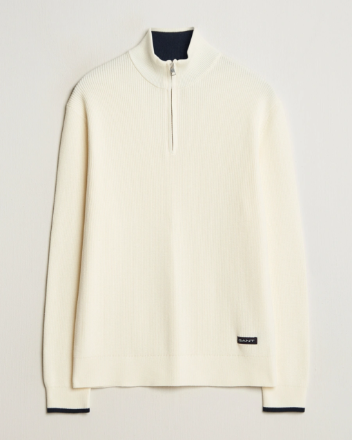 Gant Ribbed Cotton Half Zip