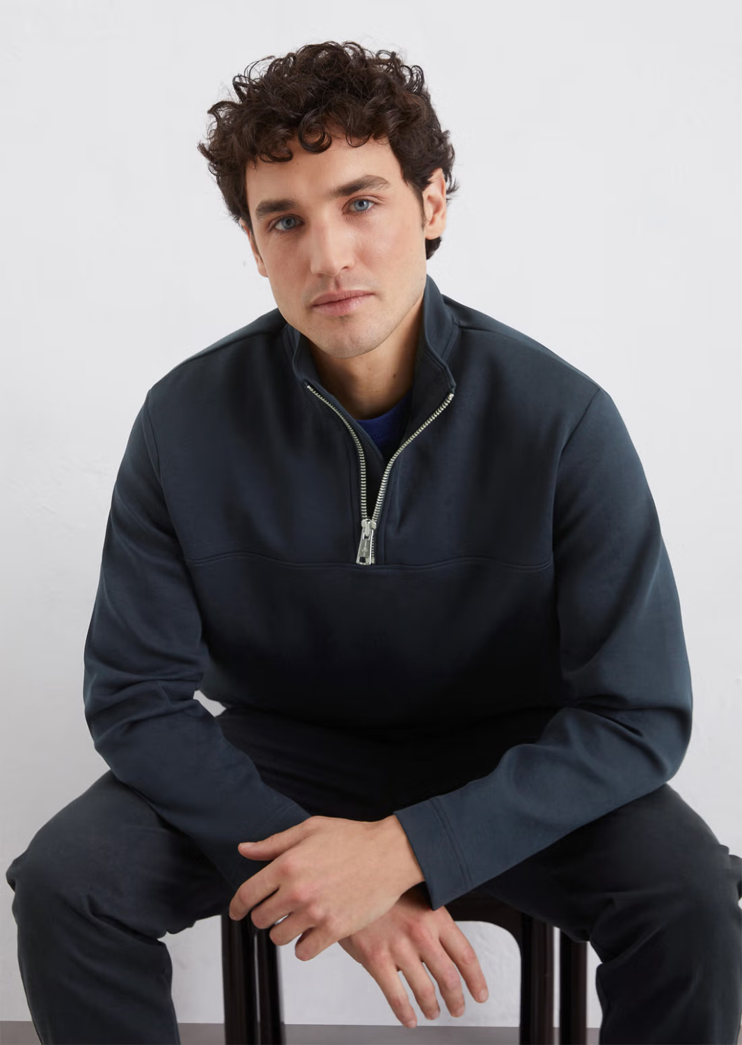 Troyer sweatshirt interlock sweat