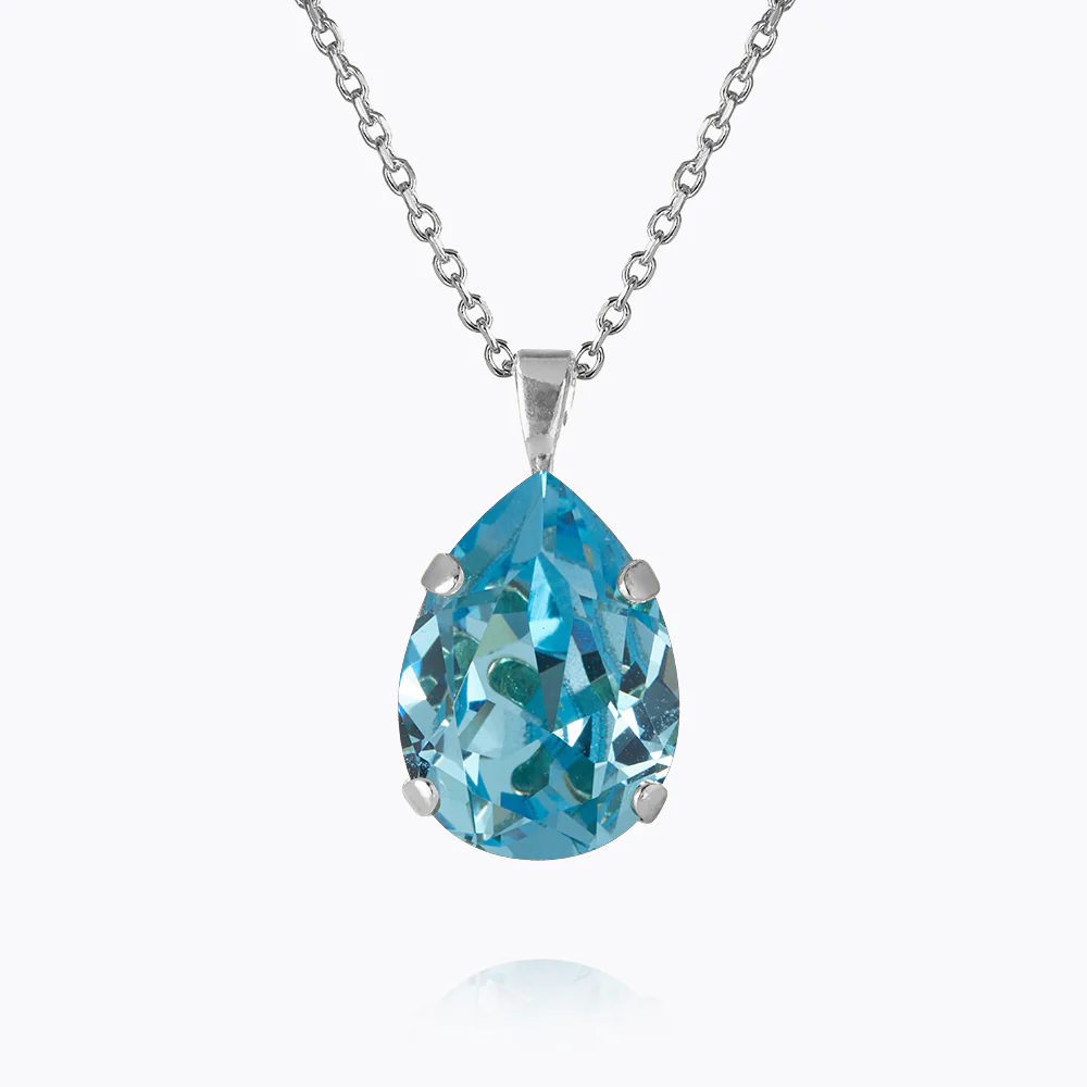 Mini Drop Necklace Rhodium