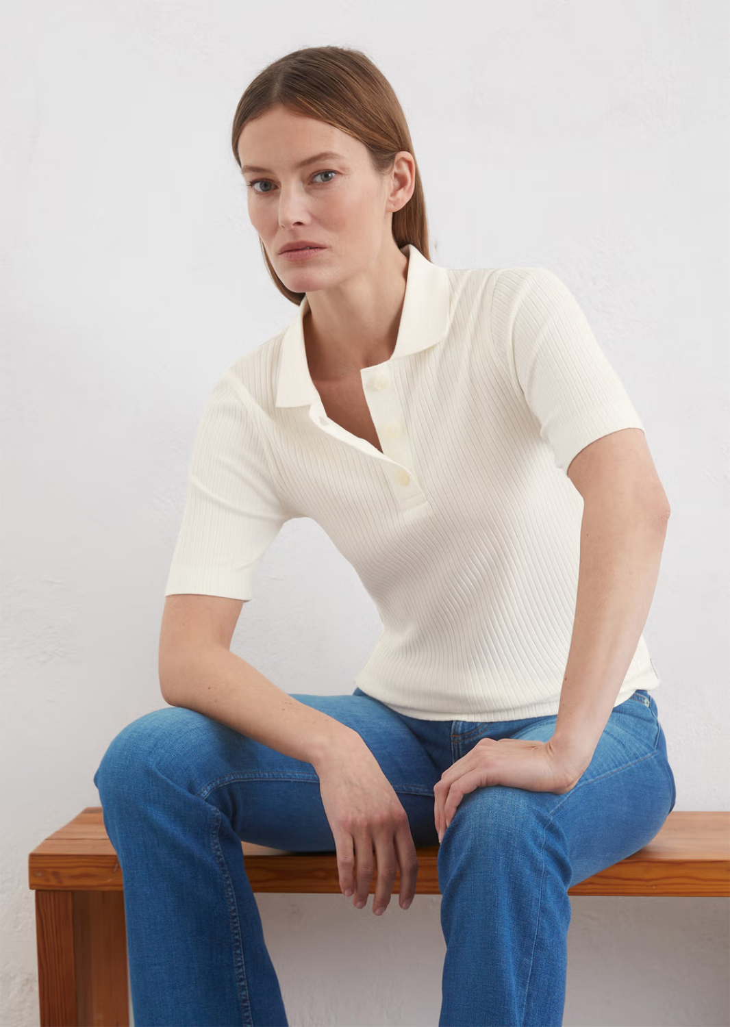 Marc O`polo Ribbed polo shirt