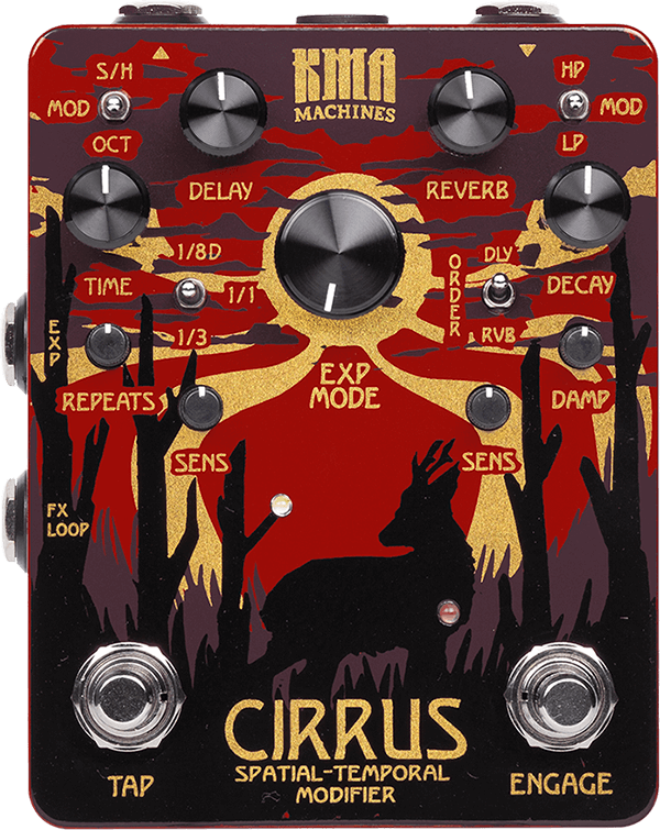 KMA Cirrus  Delay and Reverb pedal with Tap Tempo and modulation