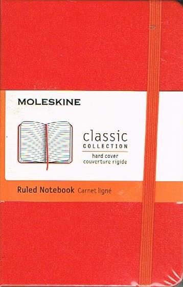Moleskine Red Ruled Notebook Pocket