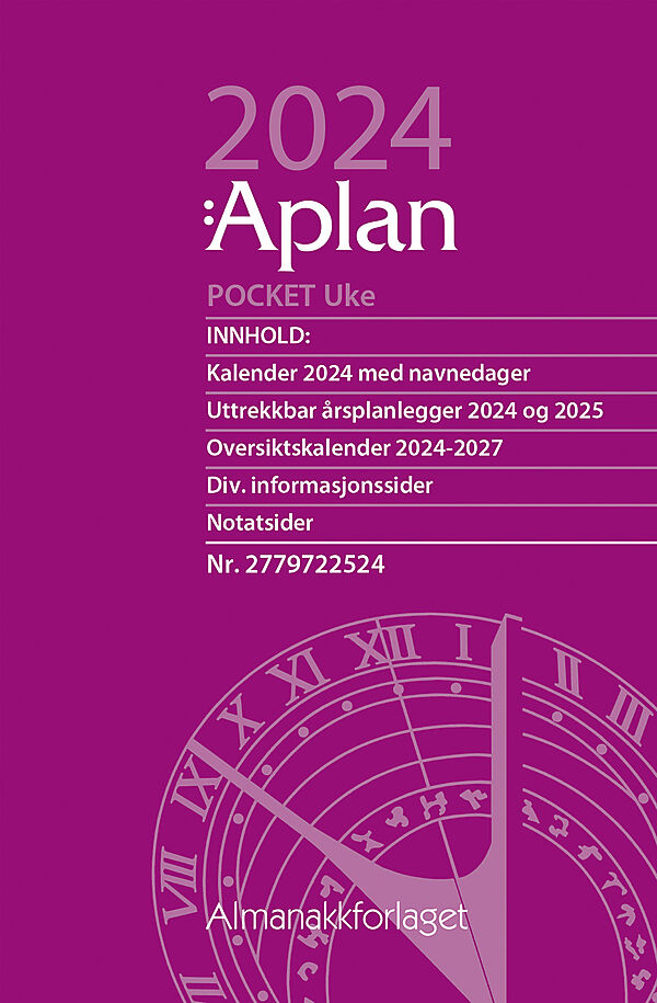Kalender 2024 Aplan Pocket Uke årssett