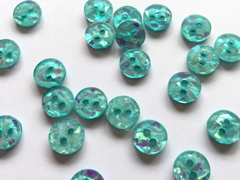 Knapp - Sparkly Turquoise - 10mm