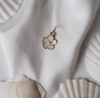 Maskemarkør pearls and knits - Hvit blomst m/perle