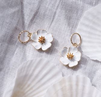 Maskemarkør pearls and knits - Flower power hvit