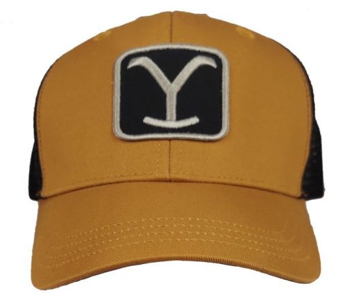 Y Logo Wheet Trucker Caps, Wheat/Black, One size, Yellowstone