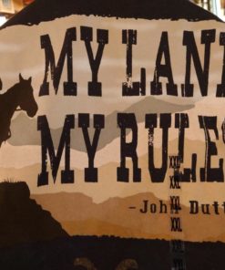 T-Skjorte My Land My Rules, Svart, Yellowstone