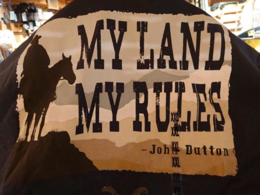 T-Skjorte My Land My Rules, Svart, Yellowstone