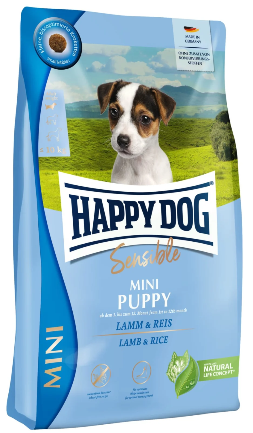 4Kg Sensible Mini Puppy Lam & Ris, Happy Dog