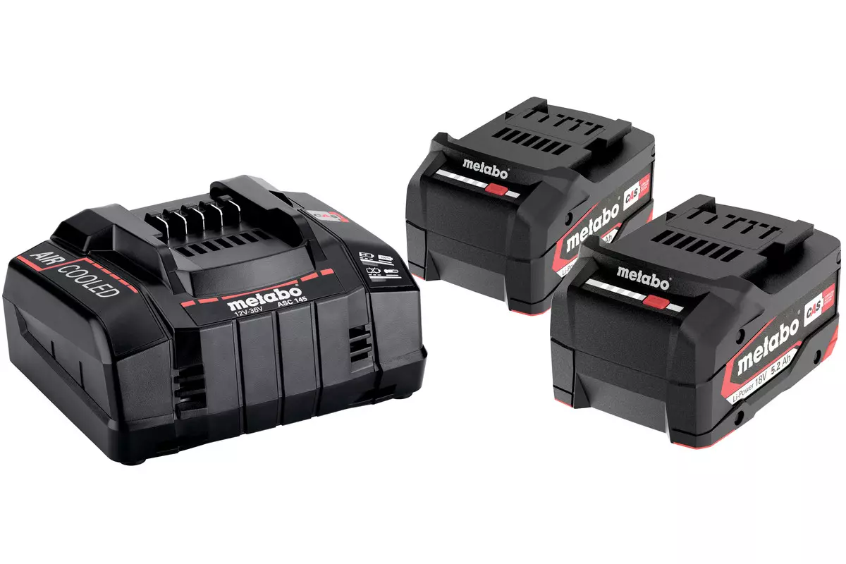 BATTERI-SETT 2x5,2AH 18v m lader Metabo (685051000)