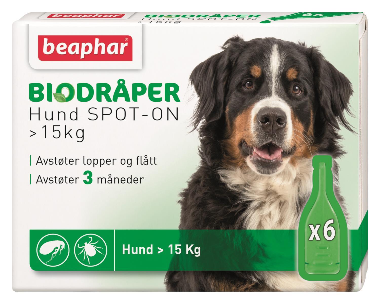 Bio Spot On Hund > 15 kg 6 pipetter (6)