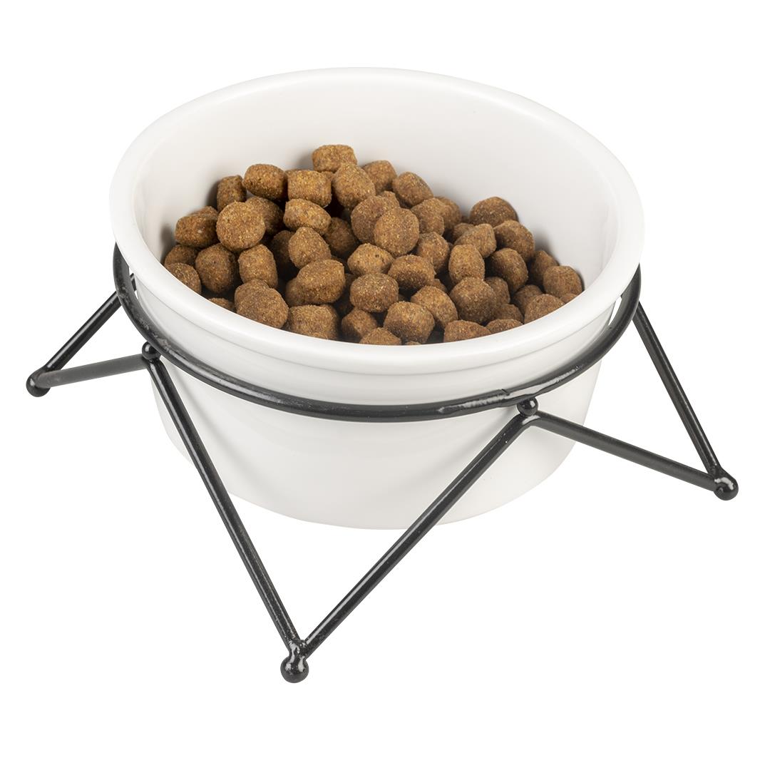 Hundeskål ZigZag Keramikk 850ML 16,3X16,3X8CM HVIT/SORT
