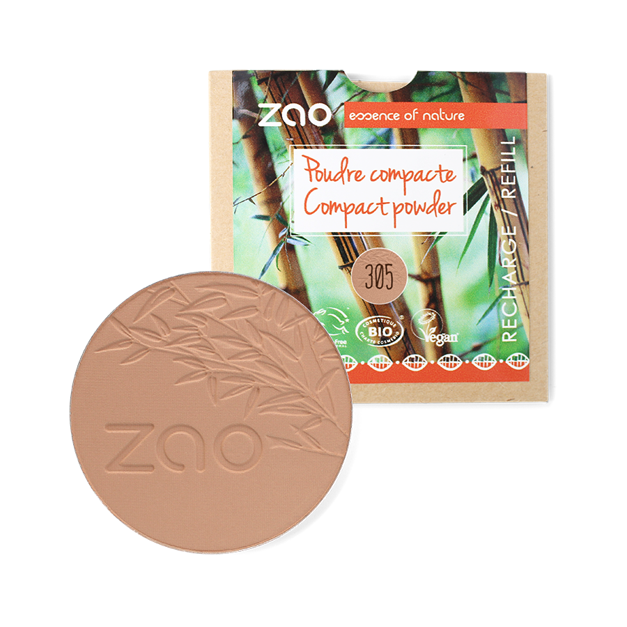 ZAO Compact Powder 305 Milk Chocolate Refill