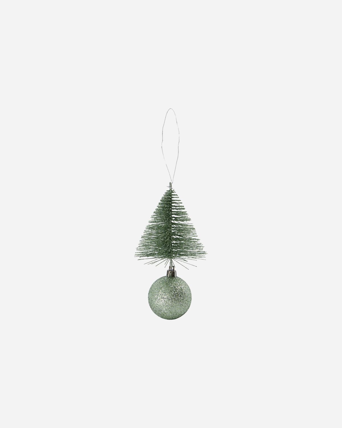 Ornament, Tree & Bell, Dusty Green