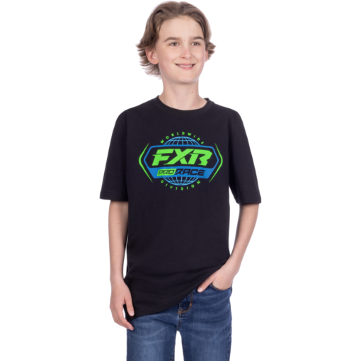 FXR Race Division Premium T-Shirt Black/Lime Yth