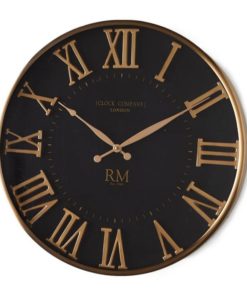 Riviera Maison Klokke "London clock company" sort messing gull metall Ø51cm