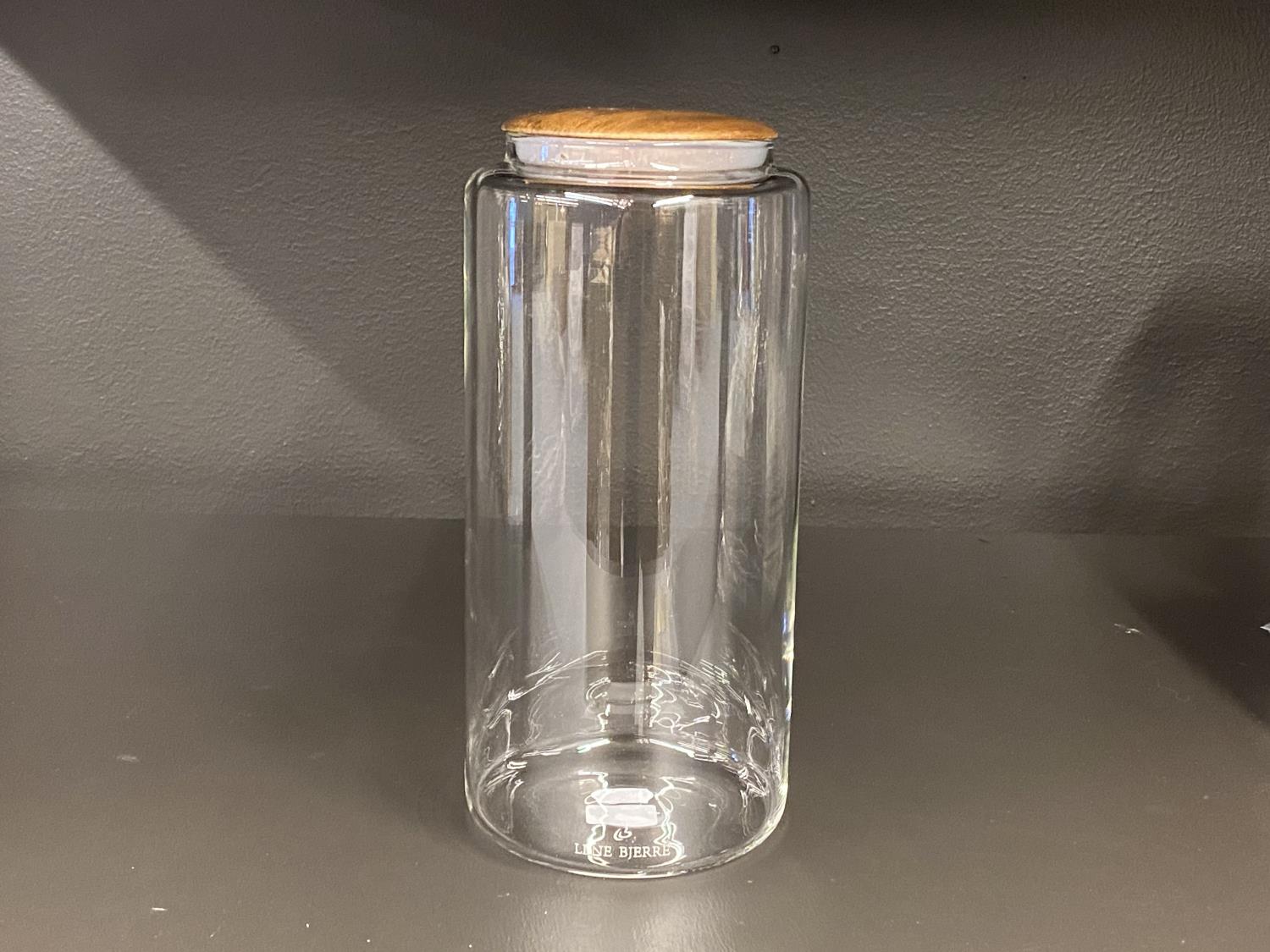 Krukke LB Glass m/naturlokk mangotre Ø10,5 H23,5