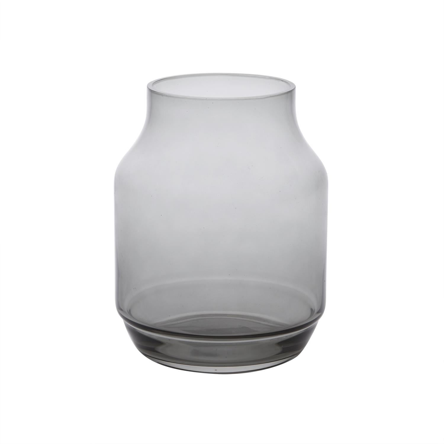 Vase glass grå D11 H20cm