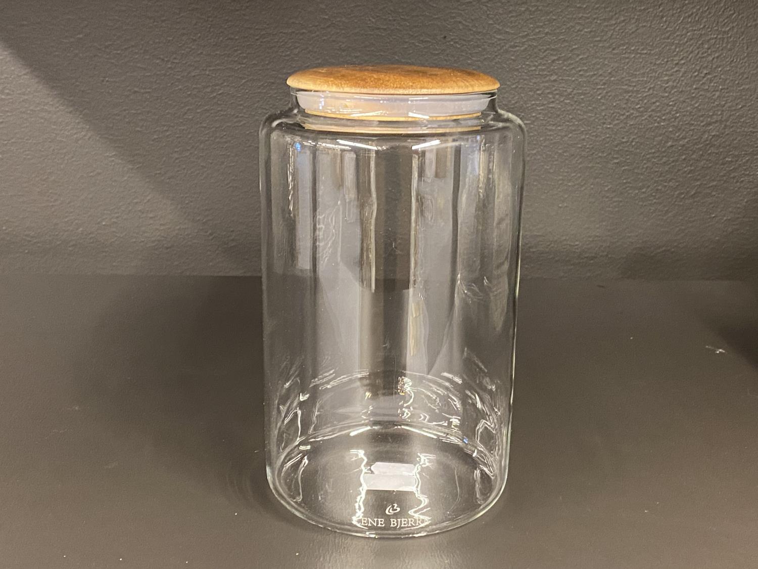 Krukke LB Glass m/naturlokk mangotre Ø10,5 H23,5m