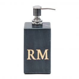 Såpedispenser RM svart marmor m/gulltekst 7,5x7,5 H19cm