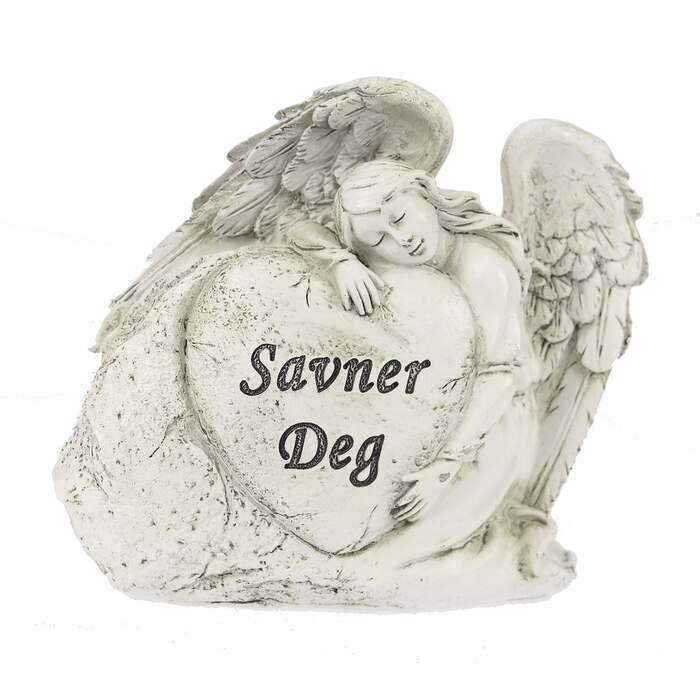 Engel hjerte "Savner deg" offwite D14 H13
