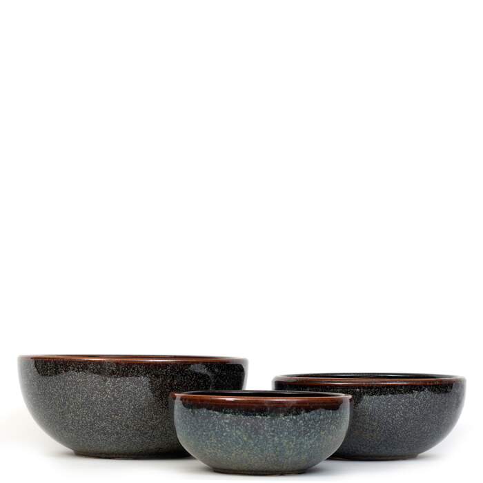 Potte / skål Vinatge gråblå/rust Keramikk Ø38 H18cm