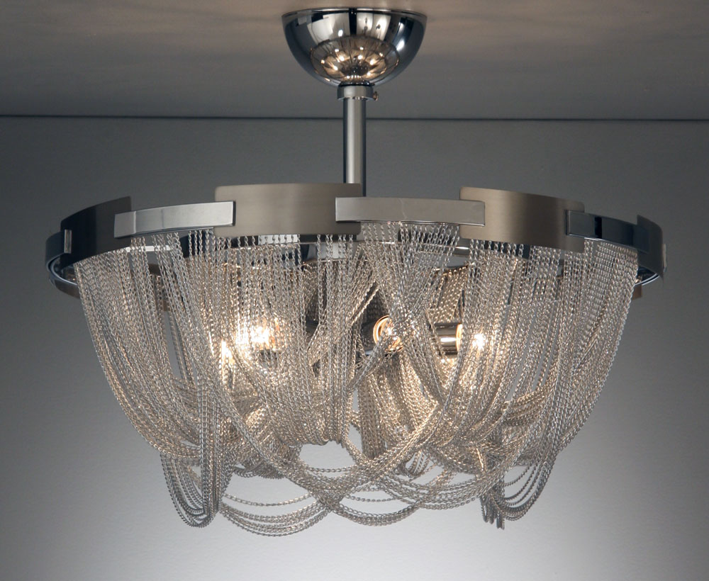 Lampe / Taklampe Plafond kjeder sølv stainless steel