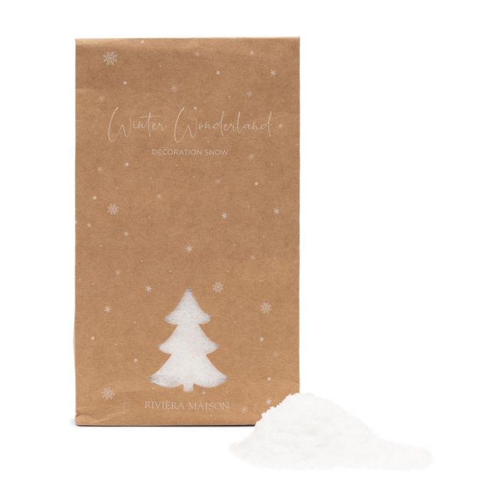 Dekor snø jul hvit Riviera Maison papir pakke 15x15x26cm