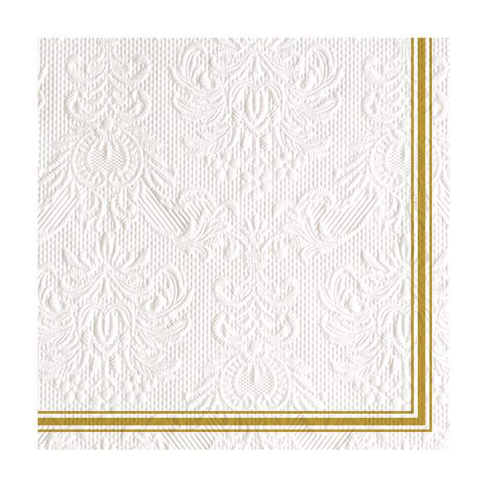 Serviett Lunsj 33x33cm Elegance white/gold