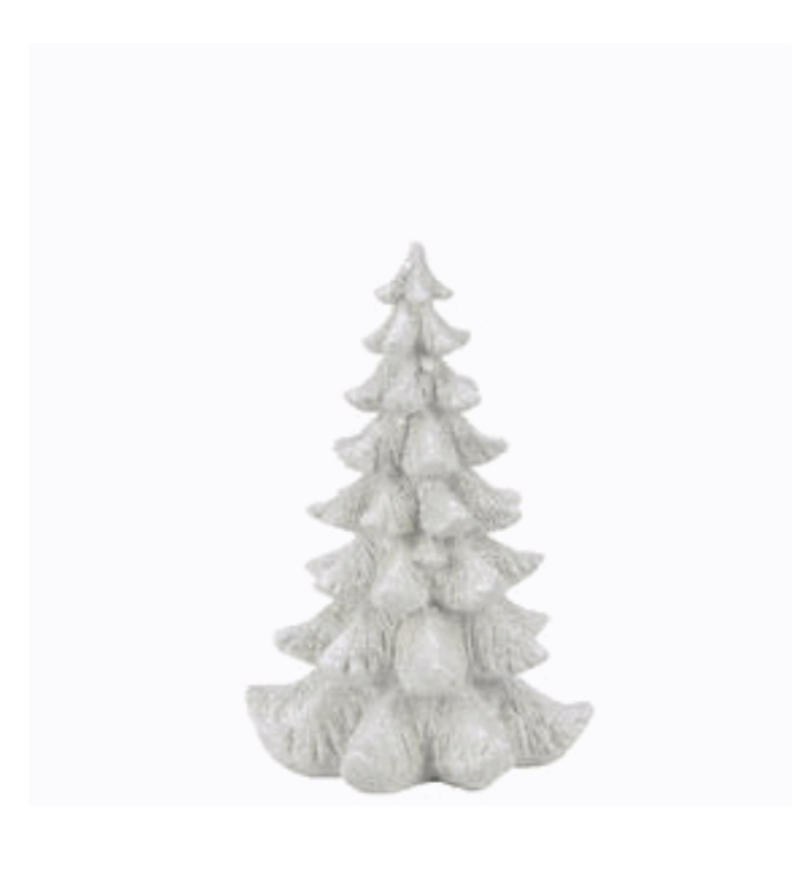 Juletre Tre Jul hvit m/ glitter H16cm