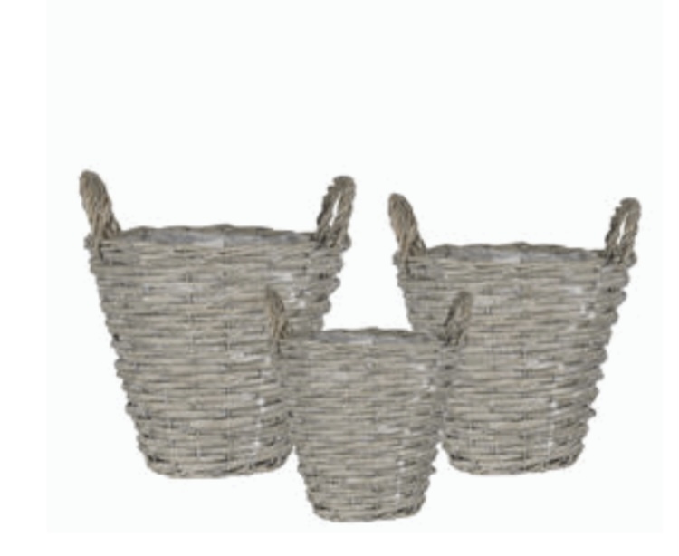 Kurv natur S grå pil m/ håndtak Ø23 H30cm Prs stk Small