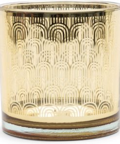 Riviera Maison Lysglass stormlykt lysholder gull bølge glass RM Wave Hurricane