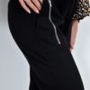 Bukse Cozy Black Sort med detalj knyting, stretch, glidelås og lommer Viscose