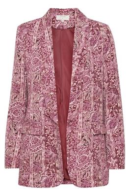 Blazer Dressjakke i Rosa burgunder mønster CRRona Berry Flower Wall 95% Polyester 5% Elastane