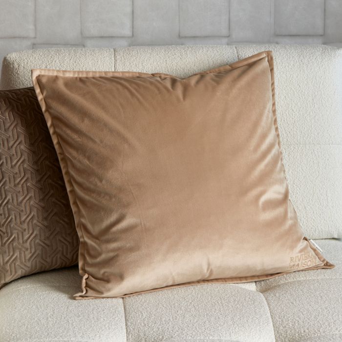 Riviera Maison Putetrekk Velur RM Velvet Pillow Cover flax 60x60 60x60m