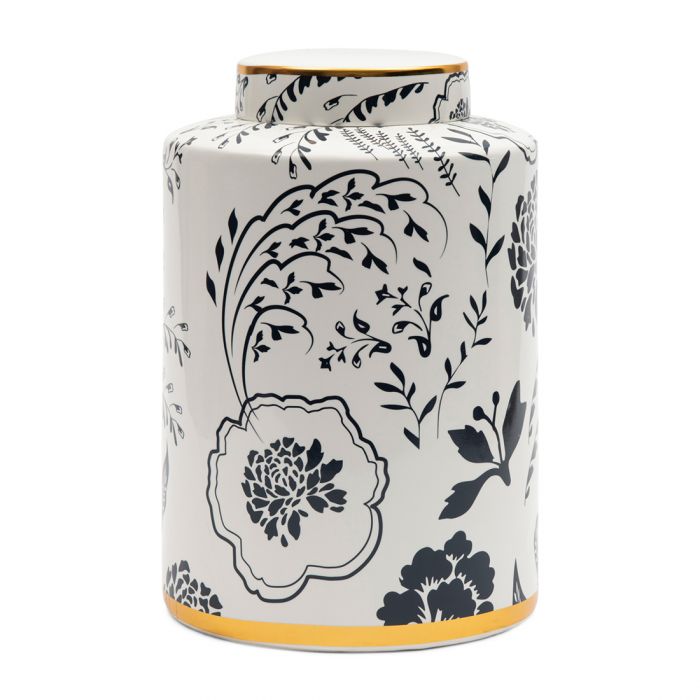 Riviera Maison Potte Vase dekorasjon urne m/lokk Håndlaget Poselen Romance d’Amour Flower Ginger Pot