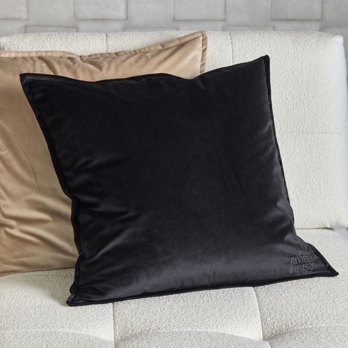 Riviera Maison Putetrekk Velur RM Velvet Pillow Black 60x60