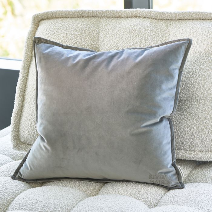 Riviera Maison Putetrekk Velur RM Velvet Pillow Grey 60x60