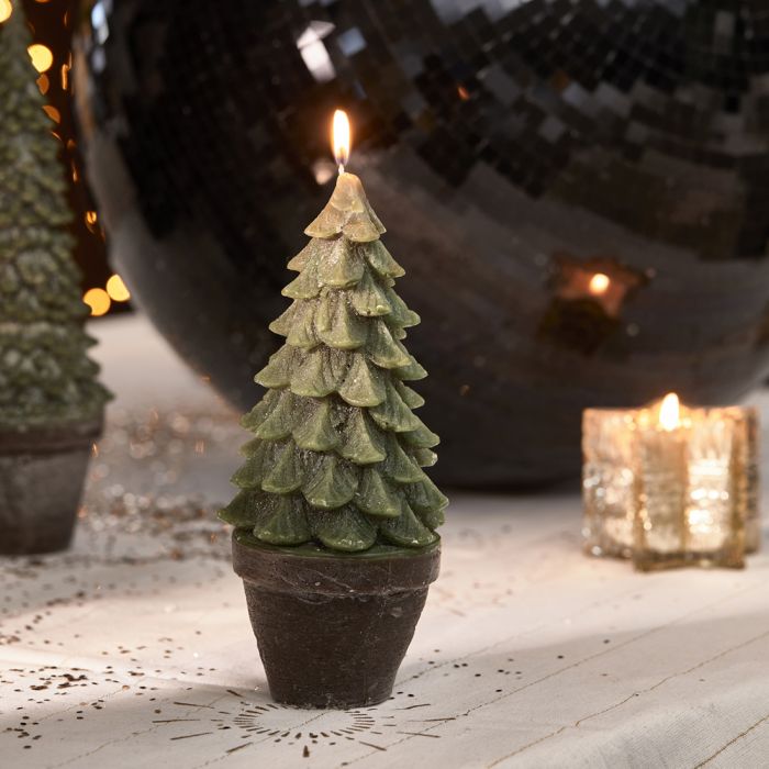 Riviera Maison Dekor dekorlys juletrelys i potte RM Colorado Christmas Tree Candle M