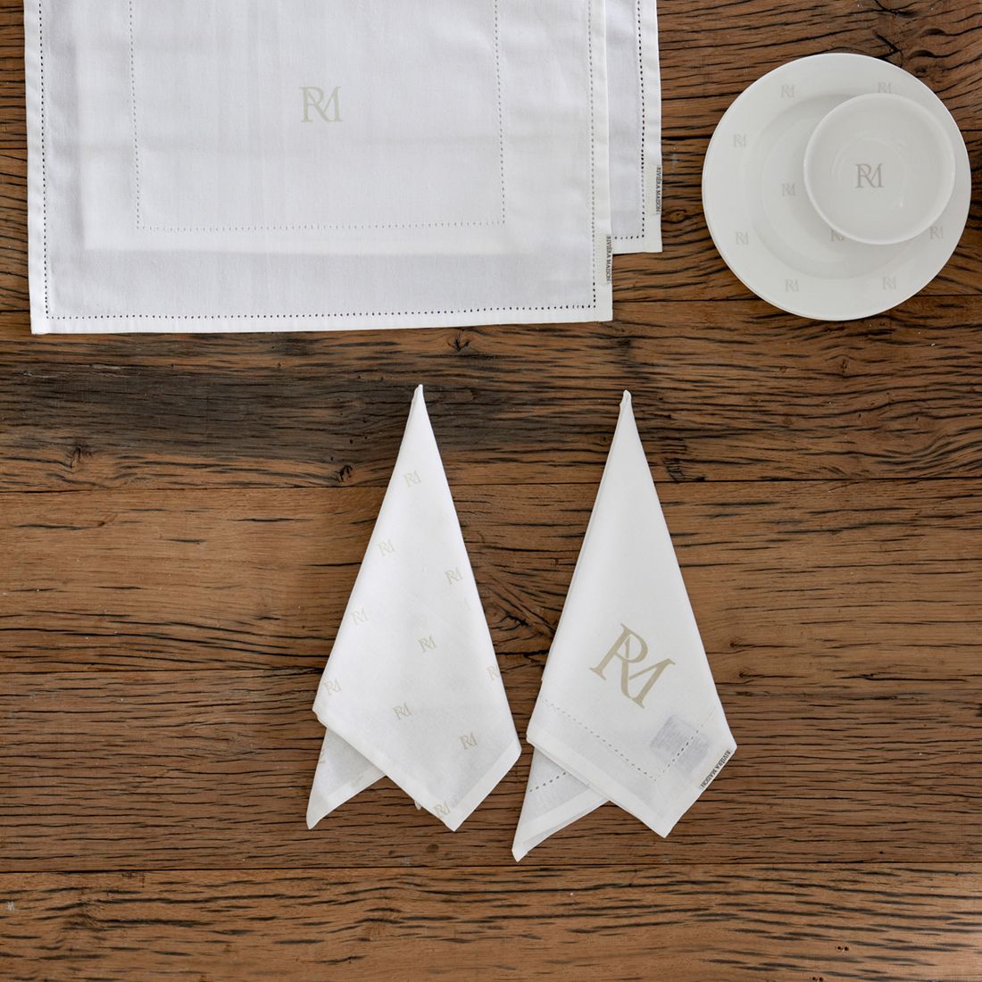 Riviera Maison Serviett stoff servietter 2pk RM Monogram Napkin 2 pieces
