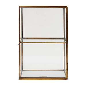 Riviera Maison Skrin Monter utstillings boks metall gull glass RM Aquitaine Double Layer Display Box