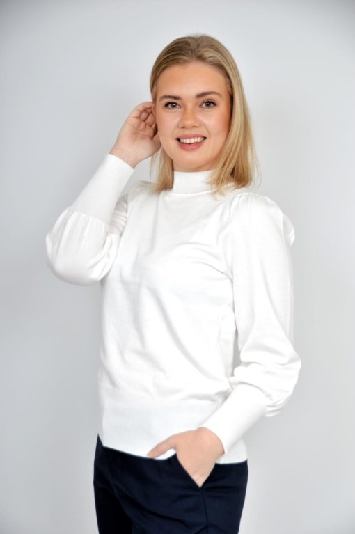 Genser Antikk hvit Knitted sweather with Turtle neck rund strikk høy hals