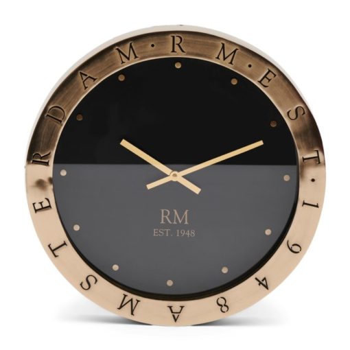 Riviera Maison Klokke messing gull sort håndlaget RM L'Hirondelle Clock