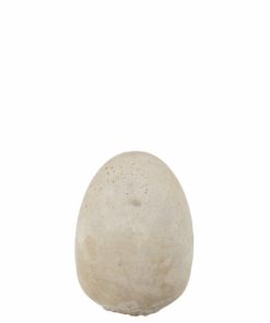 Dekoregg egg sement pynt Cementegg, D7,5 H10 cm hvit beige betonglook