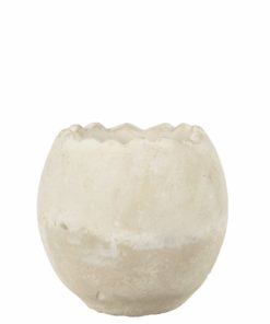 Potte Dekoregg eggeskall sement pynt Cementegg 13cm hvit beige betonglook