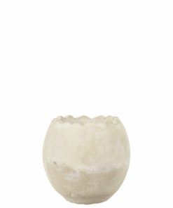 Potte Dekoregg eggeskall sement pynt Cementegg 10cm hvit beige betonglook