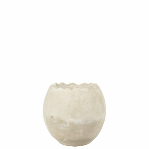 Potte Dekoregg eggeskall sement pynt Cementegg 10cm hvit beige betonglook