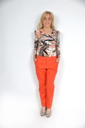 Dressbukse bukse Classic Trouser Fresh Orange m/ lommer 50 % Cotton, 47 % Nylon, 3 % Elastane